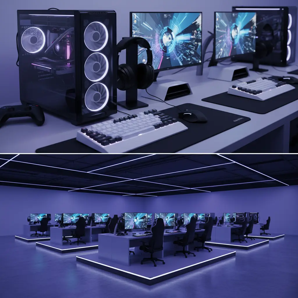 Gaming PCs, Keyboards, Headsets und Konsolen im Venue